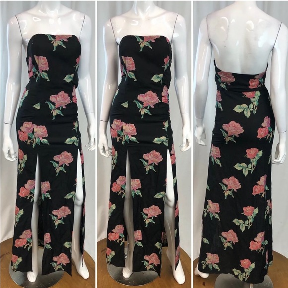 Stone Cold Fox Primrose Gown black peony - Picture 2 of 11